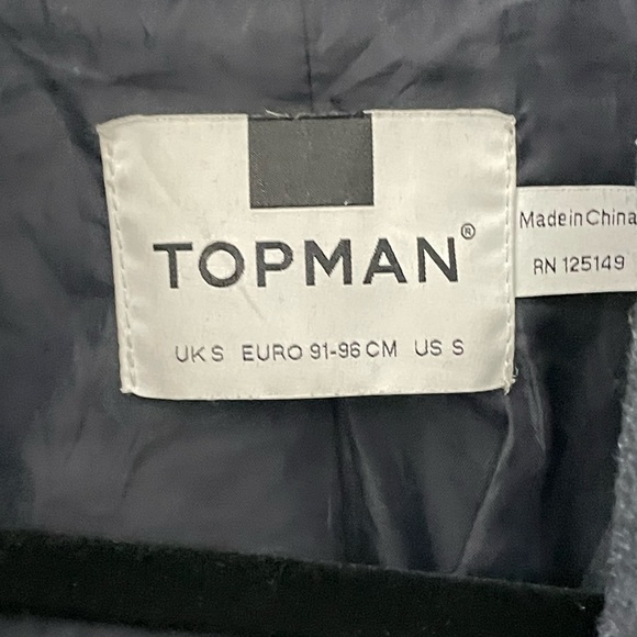 TOPMAN Navy Blue Trench Coat - Picture 3 of 3